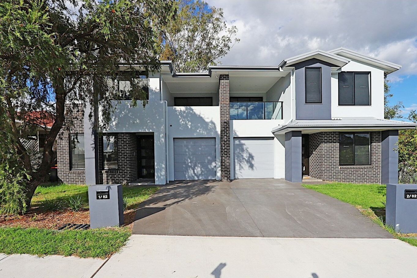 Street view of the newly completed duplex residence at 1/82 Doonmore Street, Penrith